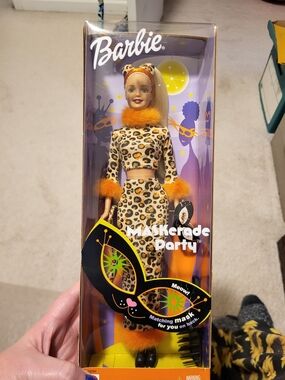 Barbie Leopard-Print Masquerade Doll with Orange Trim